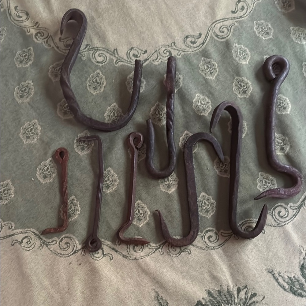 Vintage Handmade Brown Rustic Wall Hooks Set